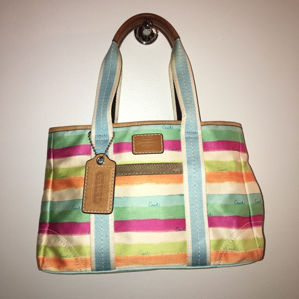 Coach striped purse